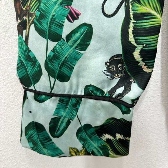 Lobo Rosa Green Floral Amazonas Jungle Print Pajama Pant Women's Size Medium - Picture 7 of 9